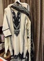 Cotton White Traditional Wear Printed Readymade Pakistani Suit